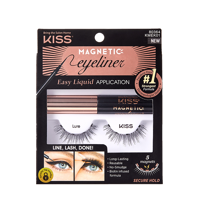 Набор магнитных накладных ресниц и подводки Kiss Lure Magnetic Eyeliner Kit KMEK01