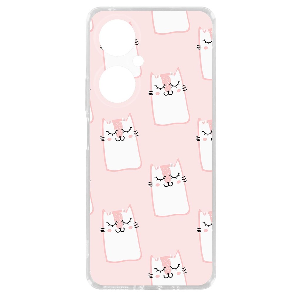 

Чехол-накладка Krutoff Clear Case Котики паттерн для Huawei Nova 11i, Прозрачный