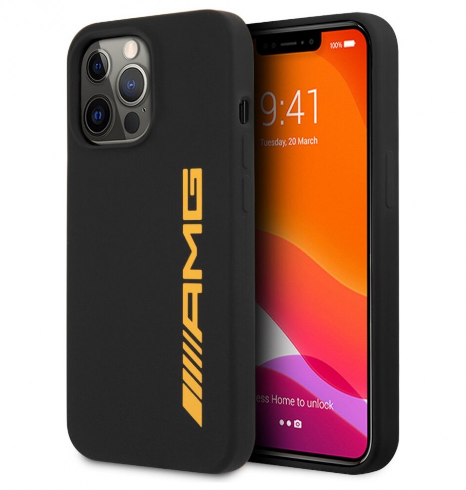 фото Чехол cg mobile amg liquid silicone with big logo hard для iphone 13 pro max, черный