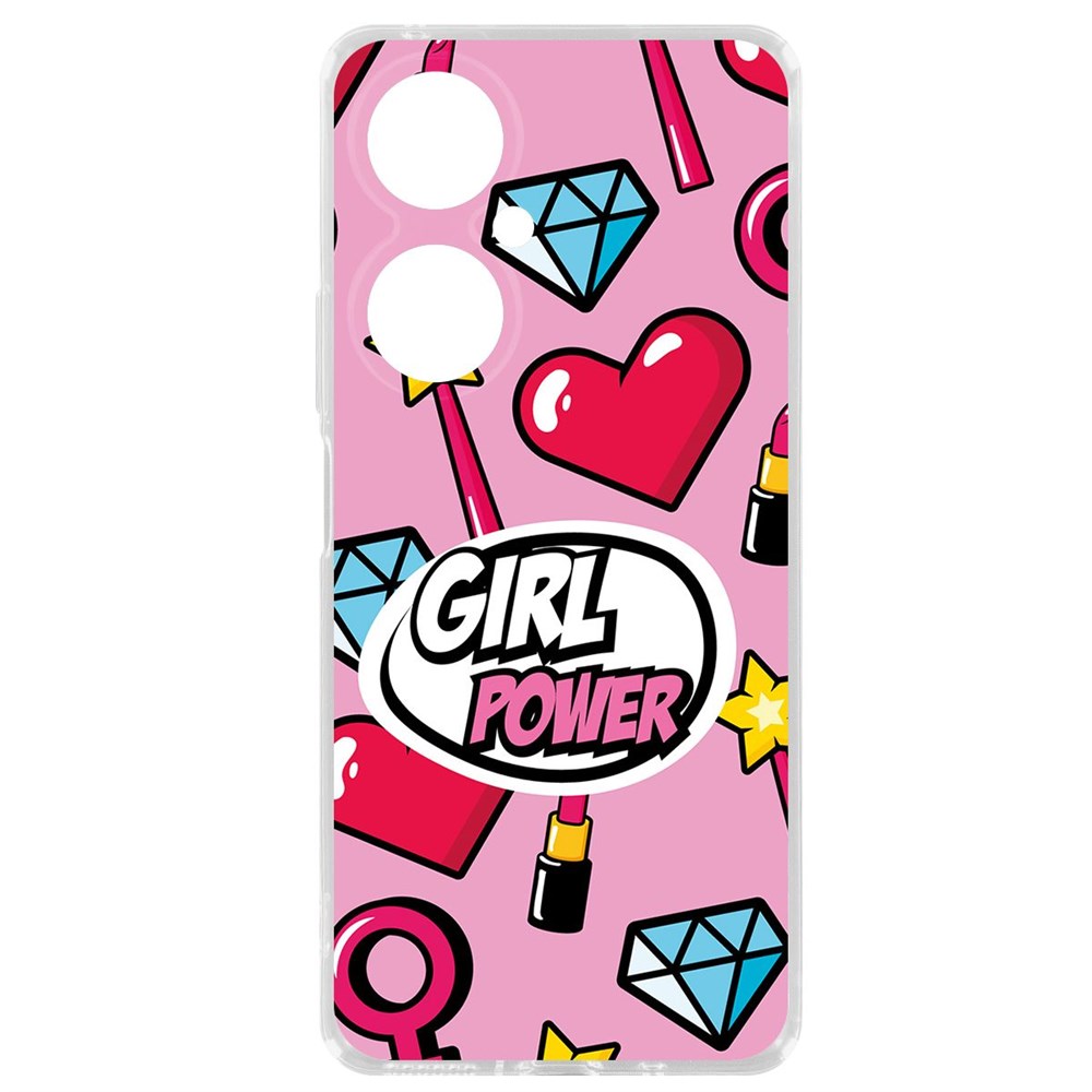 

Чехол-накладка Krutoff Clear Case Girl Power для Huawei Nova 11i, Прозрачный