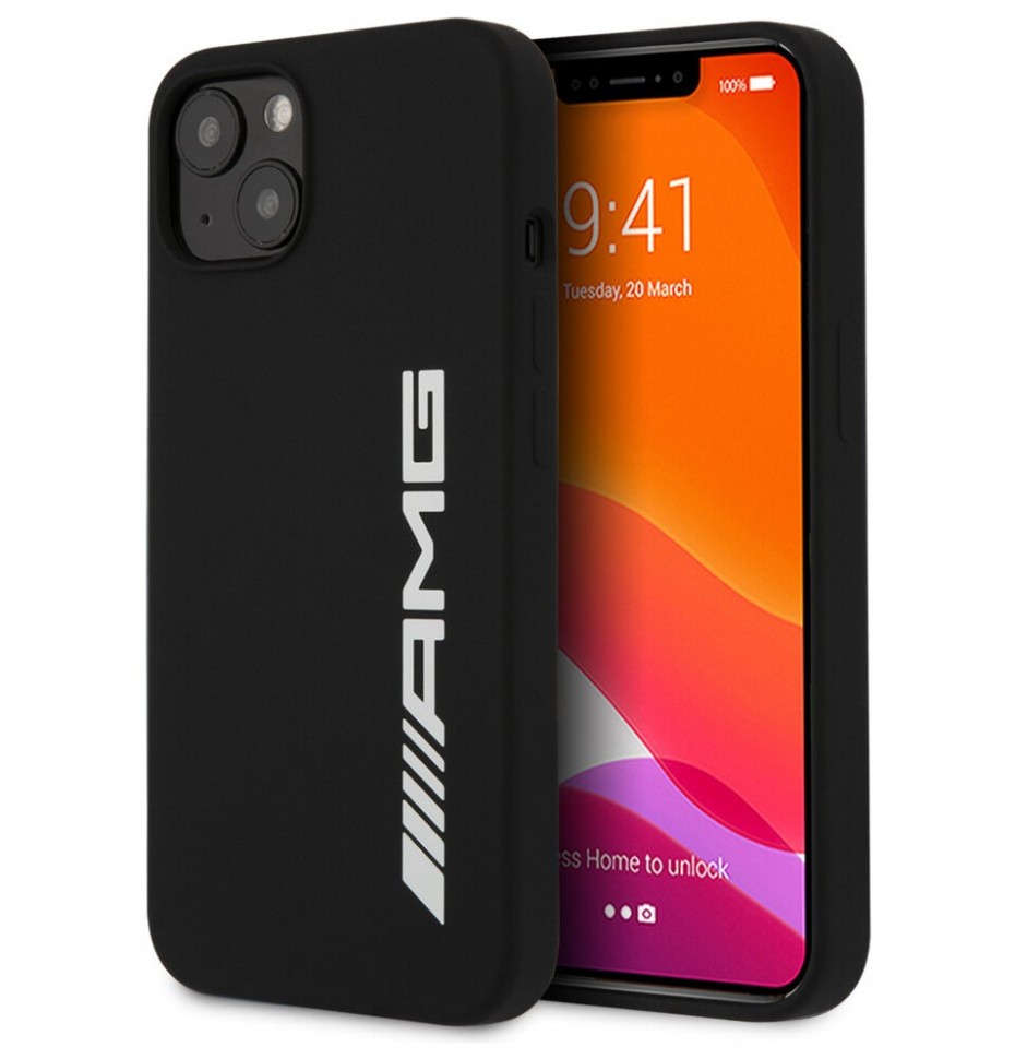 фото Чехол cg mobile amg liquid silicone with big logo hard для iphone 13, черный