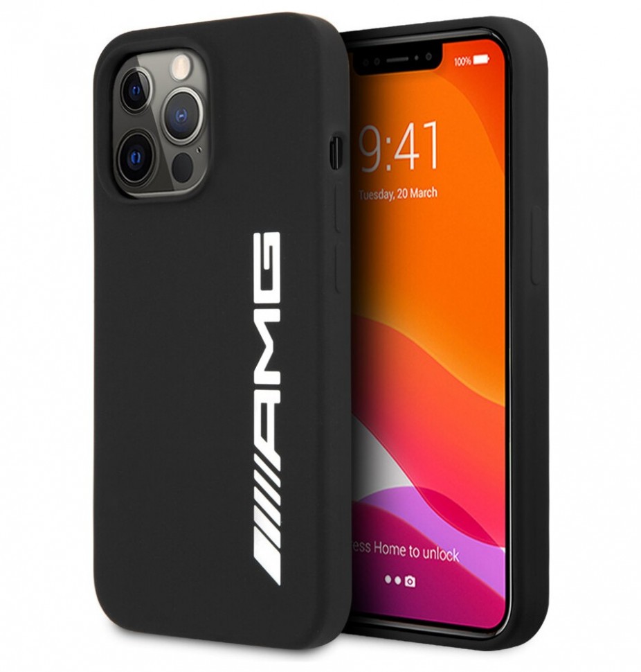 фото Чехол cg mobile amg liquid silicone with big logo hard для iphone 13 pro, черный