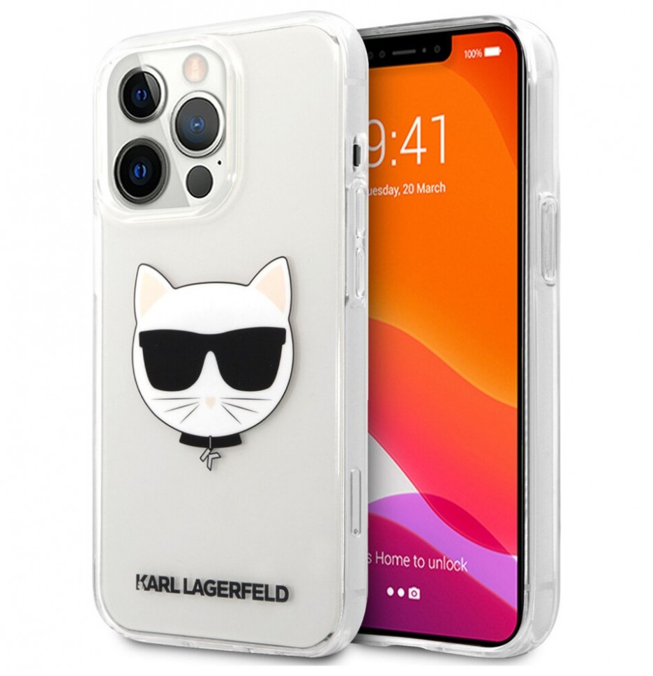 фото Чехол cg mobile karl lagerfeld pc/tpu choupette hard для iphone 13 pro max, прозрачный