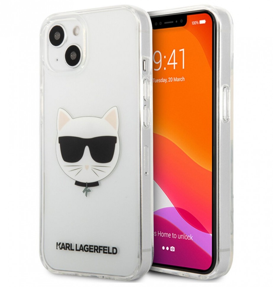 фото Чехол cg mobile karl lagerfeld pc/tpu choupette hard для iphone 13, прозрачный