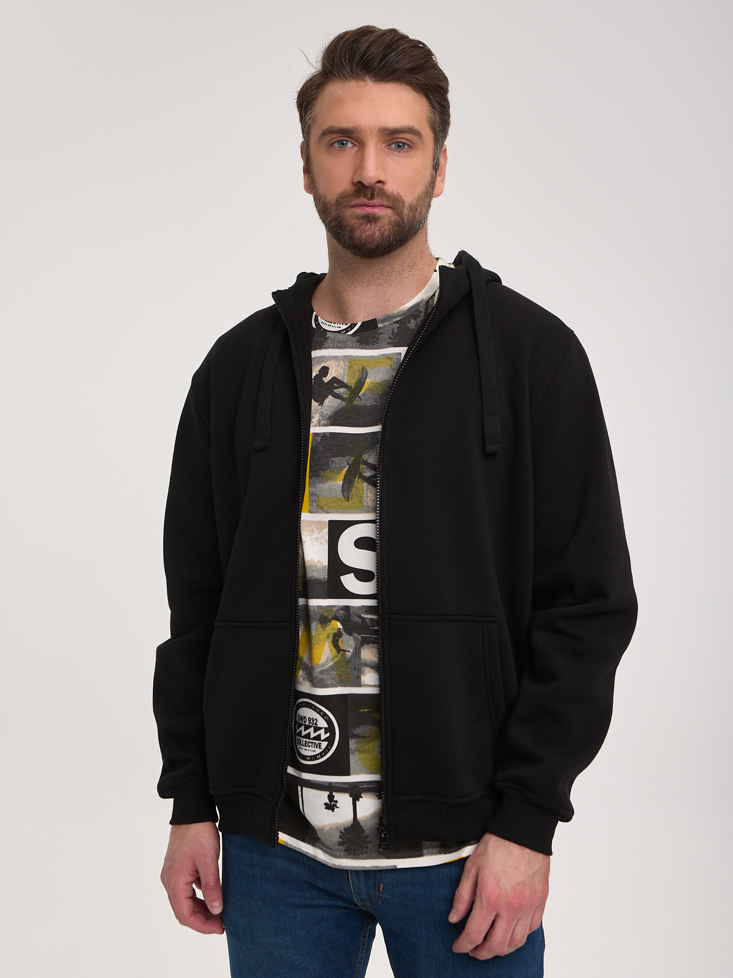 

Толстовка мужская Jonquil 103Т05 черная M, Черный, 103Т05