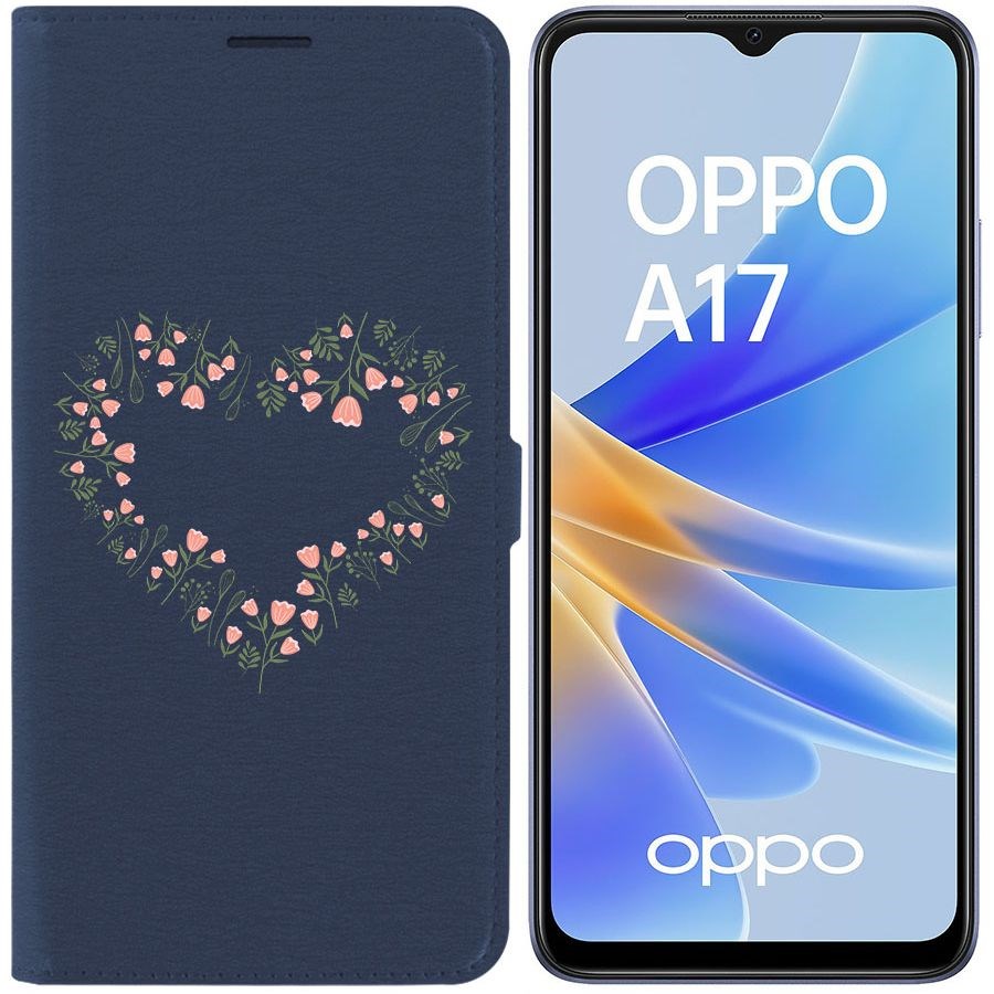 Чехол-книжка Eco Book для Oppo A17 Цветочное сердце