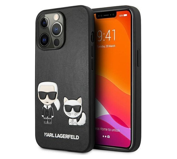 фото Чехол cg mobile karl lagerfeld pu karl choupette hard для iphone 13 pro max, черный