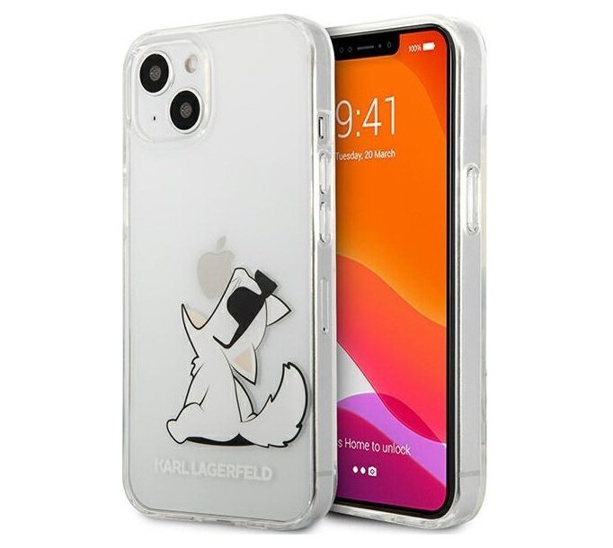 фото Чехол cg mobile karl lagerfeld pc/tpu choupette fun hard для iphone 13, прозрачный