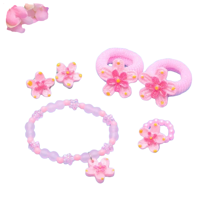 

Комплект детский Выбражулька 5 пр. кольцо цветочки цвет МИКС 646419, Разноцветный