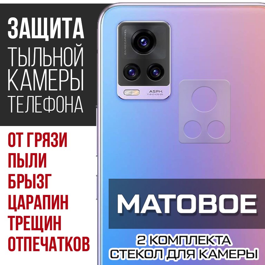 

Стекло защитное гибридное Матовое Krutoff для камеры Vivo V20/V20 SE