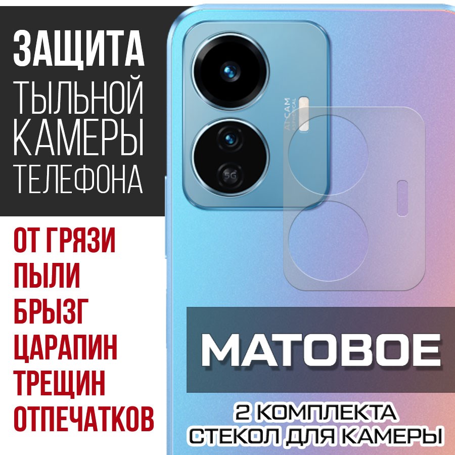 Стекло защитное гибридное Матовое Krutoff для камеры Vivo Y77 5G