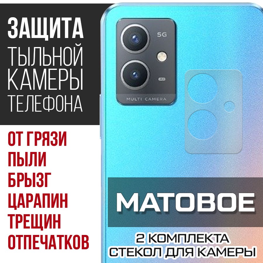 

Стекло защитное гибридное Матовое Krutoff для камеры Vivo Y33s 5G
