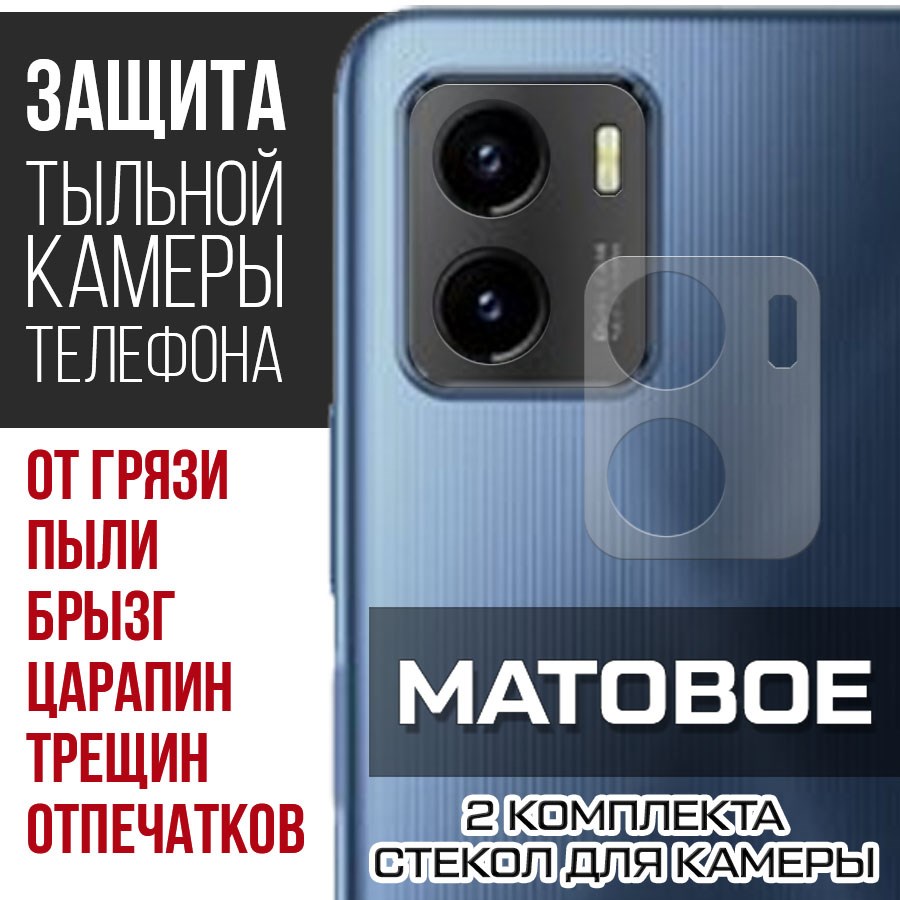 

Стекло защитное гибридное Матовое Krutoff для камеры Vivo Y15a