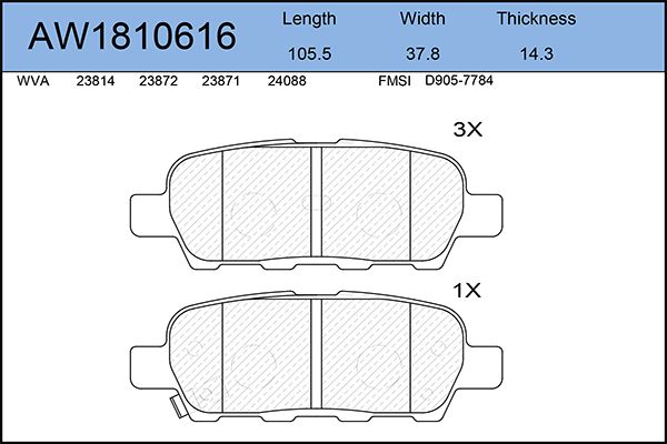 

Тормозные колодки AywiParts дисковые AW1810616
