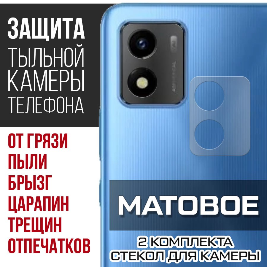 

Стекло защитное гибридное Матовое Krutoff для камеры Vivo Y01