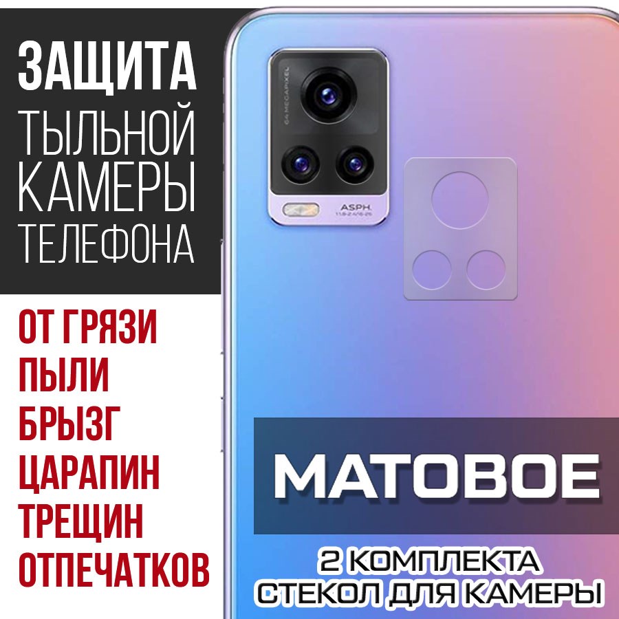 

Стекло защитное гибридное Матовое Krutoff для камеры Vivo V20 SE