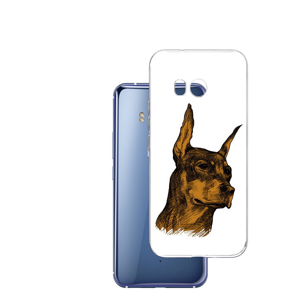 

Чехол MyPads Tocco для HTC U11 скетч доберман, Прозрачный, Tocco