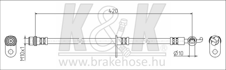 Шланг тормозной K&K