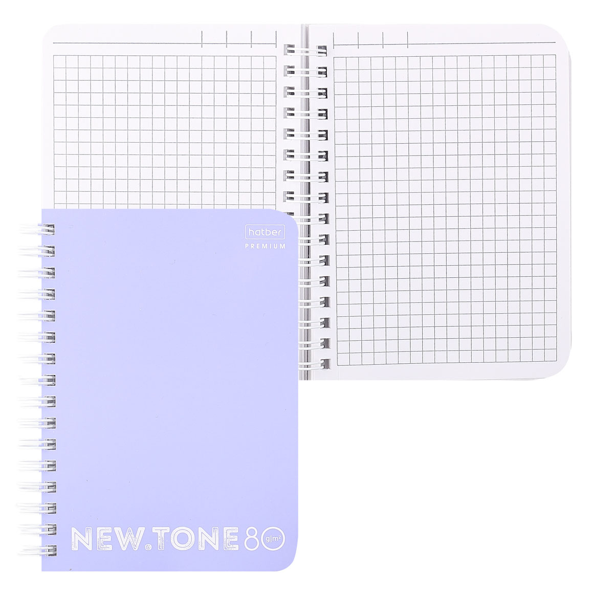 

Записная книжка Hatber Premium Newtone Pastel Лаванда в клетку на гребне А6 80 листов
