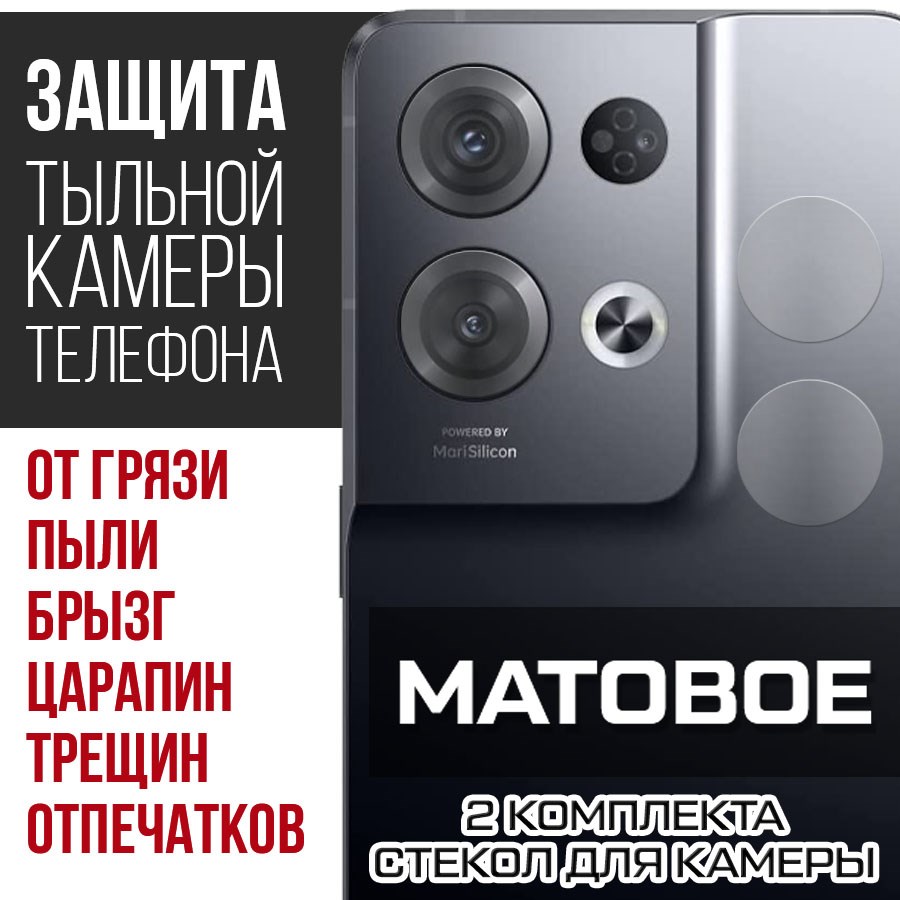 

Стекло защитное гибридное Матовое Krutoff для камеры Oppo Reno 8 Pro
