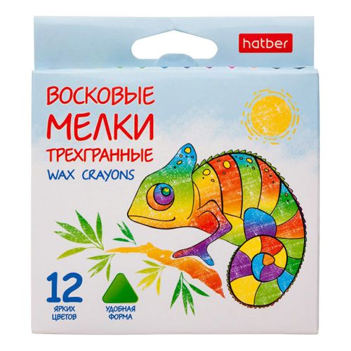 

Мелки восковые Hatber 12 цветов