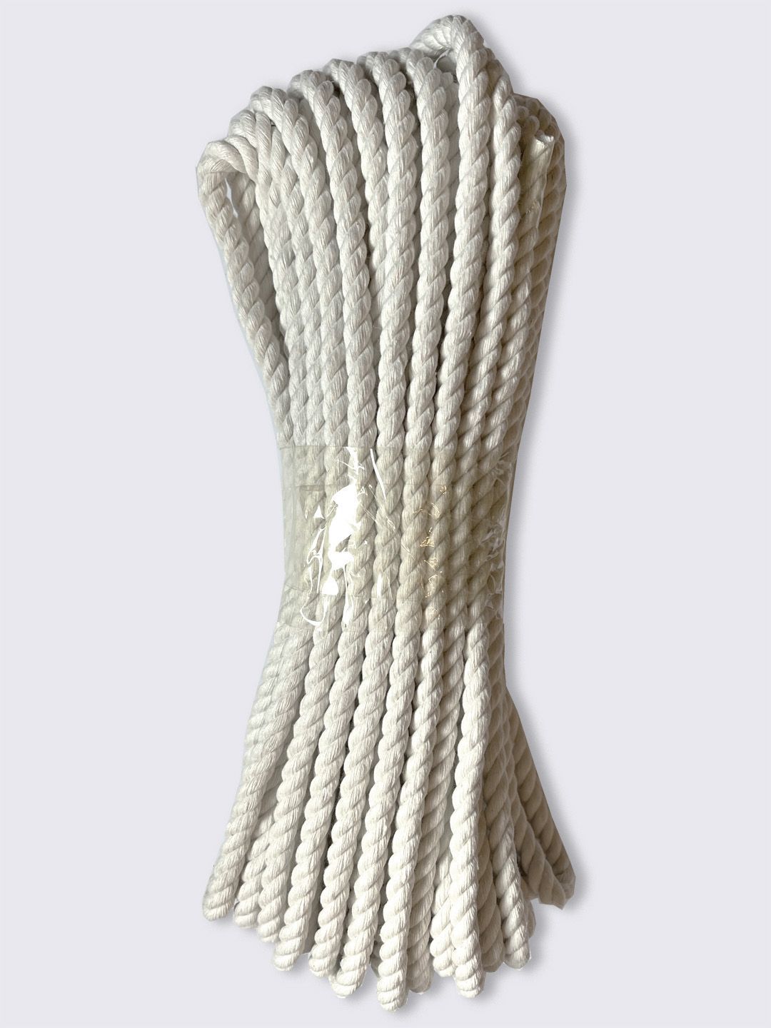 Веревка хлопчатобумажная диаметром 8 мм, длина 10 метров, белая