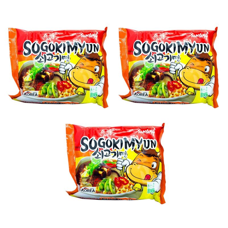 Лапша быстрого приготовления Samyang Ramen со вкусом говядины, 3 шт. по 120 г