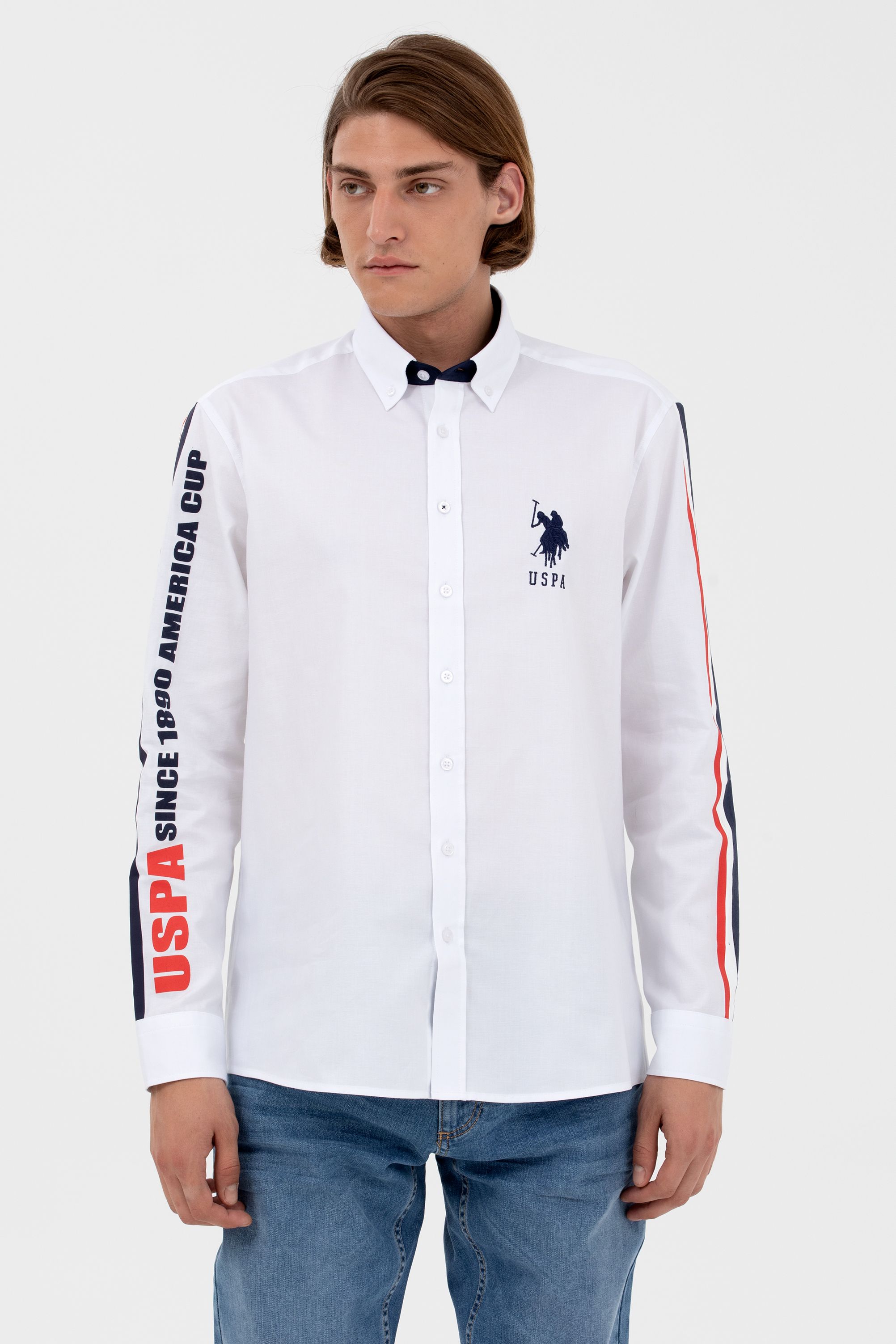 

Рубашка мужская US Polo Assn G081SZ0040TUBES белая XL, Белый, G081SZ0040TUBES