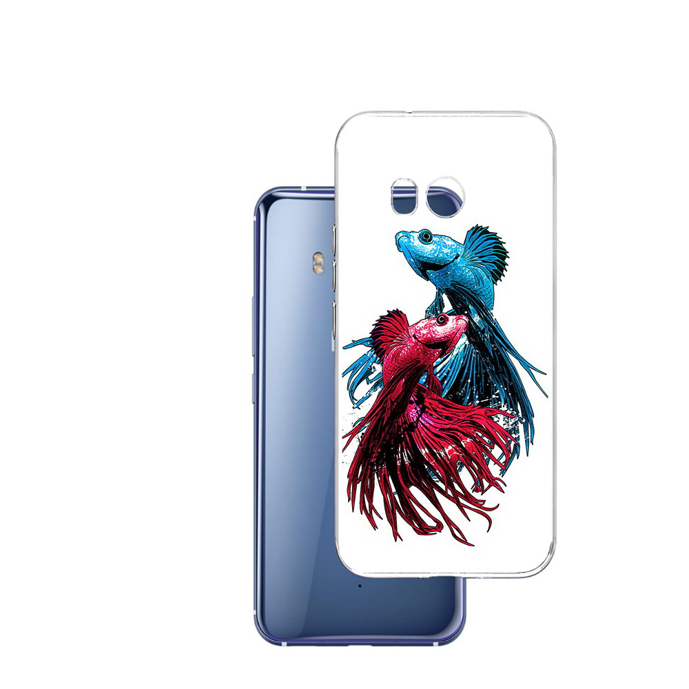 

Чехол MyPads Tocco для HTC U11 рыбы петушки, Прозрачный, Tocco