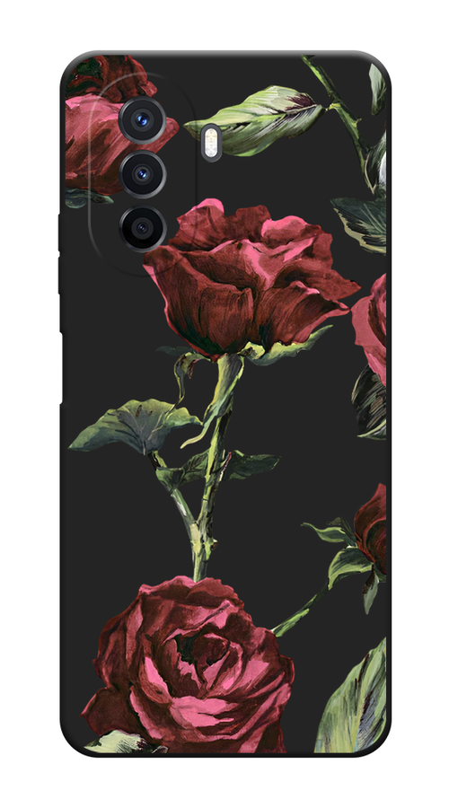 

Чехол Awog на Huawei Nova Y70/Y71 "Бордовые розы фон", Бордовый, 6122952-1