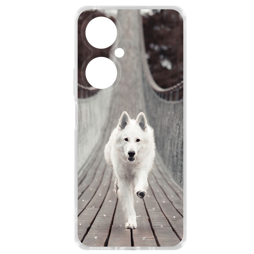 

Чехол-накладка Krutoff Clear Case Пес на мосту для Huawei Nova 11i, Прозрачный