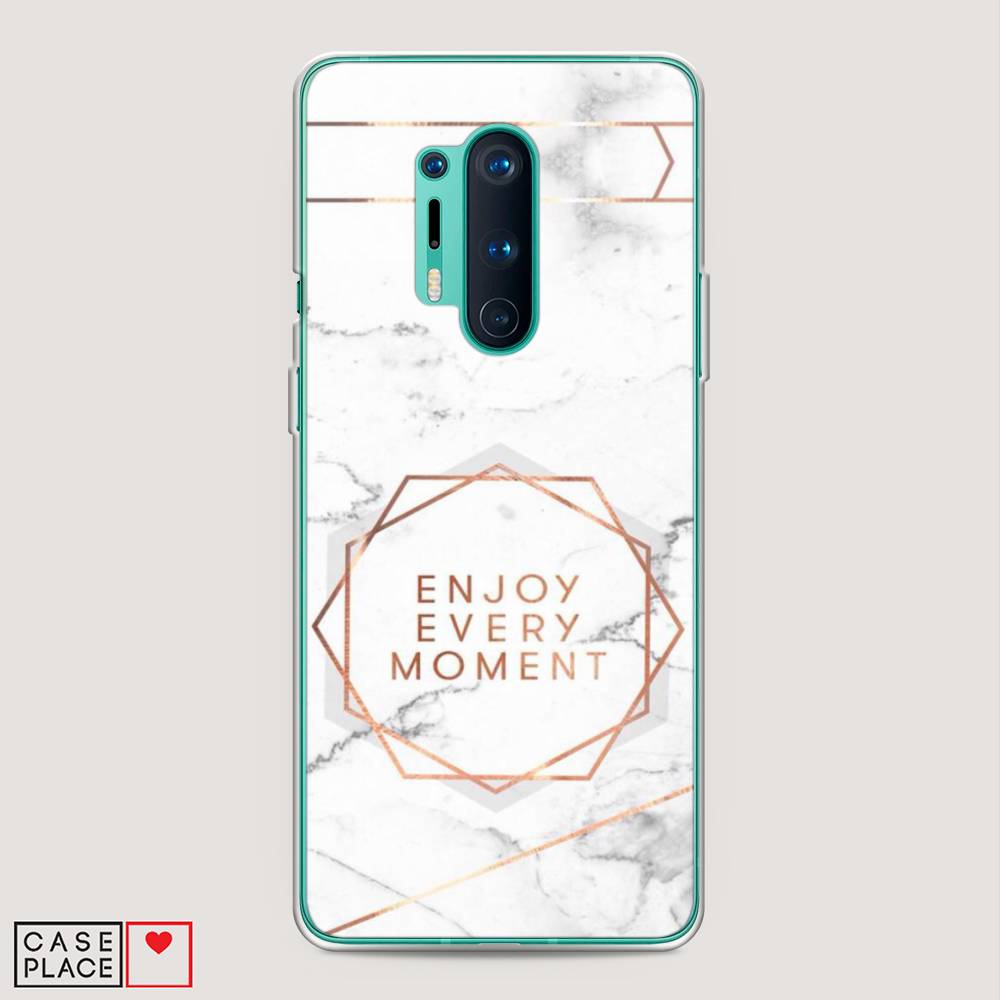 

Чехол Awog на OnePlus 8 Pro / ВанПлас 8 Pro "Enjoy every moment мрамор", Белый;розовый;серый, 151050-7