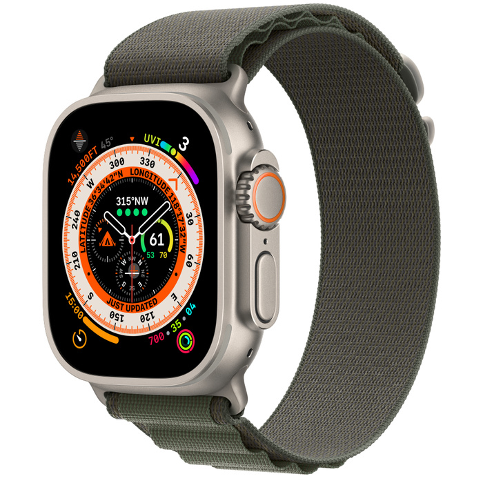 фото Умные часы apple watch ultra gps + cellular 49мм titanium case with green alpine loop mqew