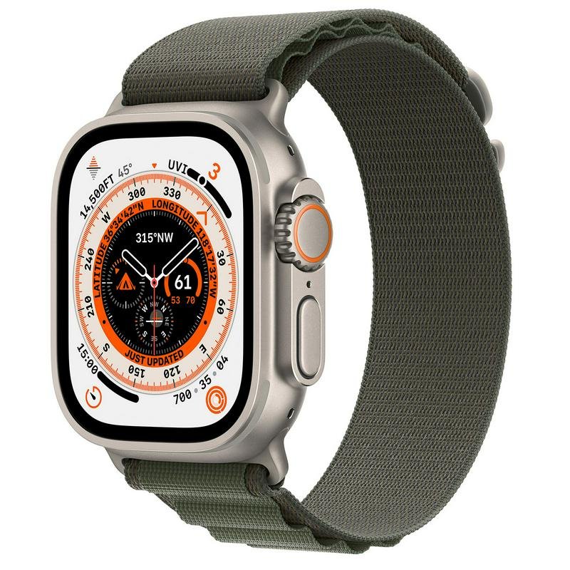 Смарт-часы Apple Watch Ultra GPS +Cellular 49мм Titanium Case with Green Alpine Loop - M/L