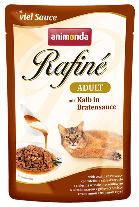 фото Влажный корм для кошек animonda rafine adult, телятина в жареном соусе, 100г