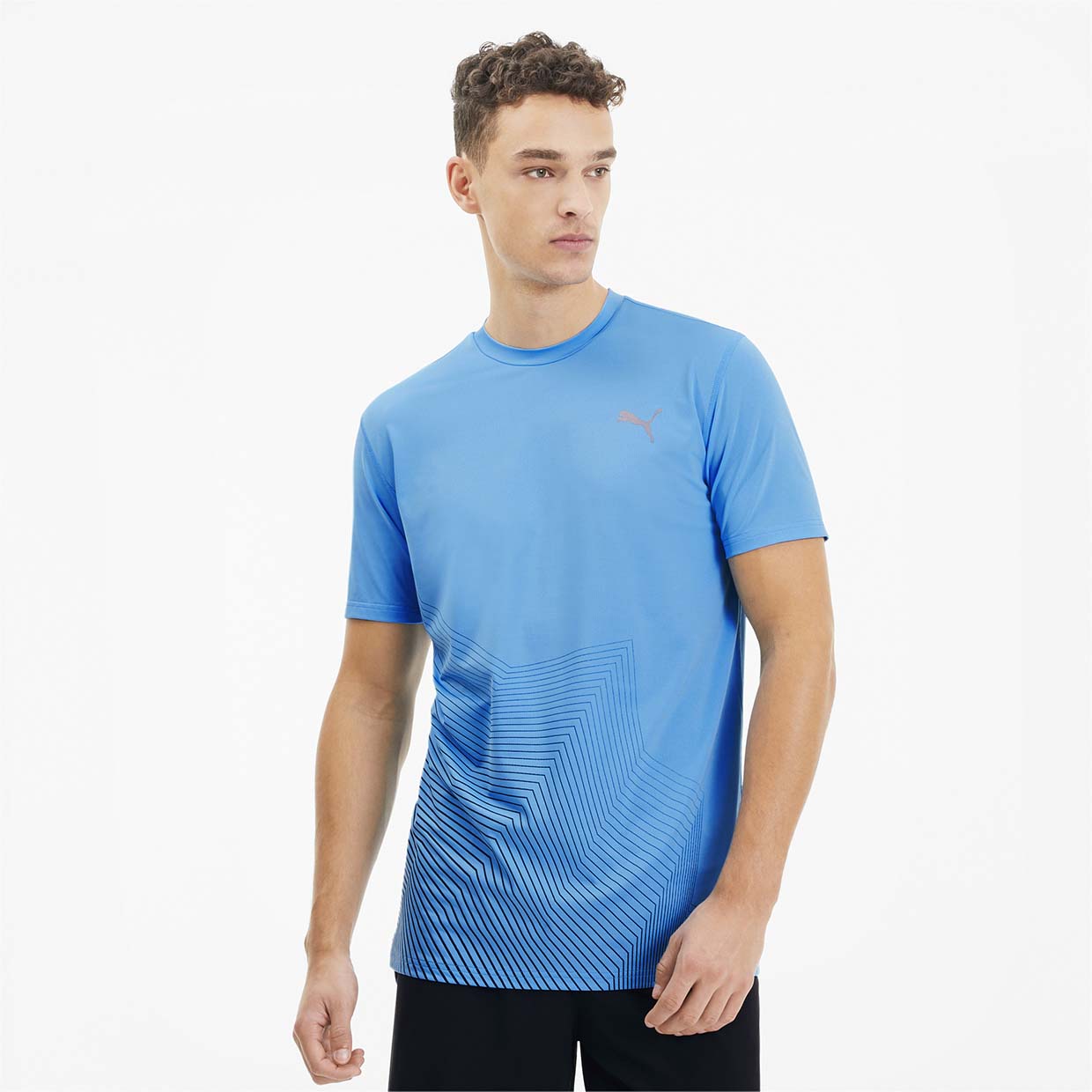 

Футболка мужская PUMA Last Lap Graphic Tee голубая M, Last Lap Graphic Tee