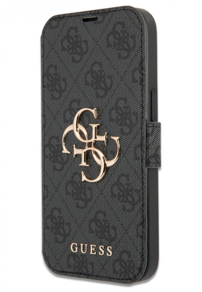 фото Чехол-книжка cg mobile guess pu 4g big metal logo booktype для iphone 13 pro max, серый