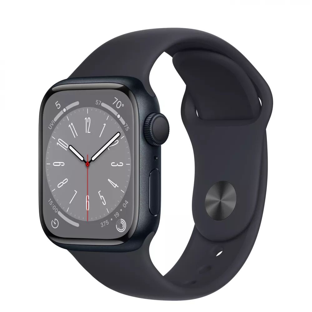 

Часы Apple Watch Series 8 GPS + Cellular 45мм Stainless Steel Case with Sport Band Midnigh