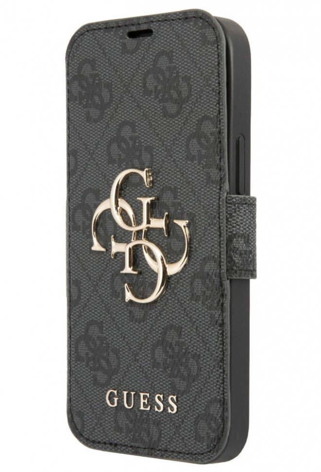 фото Чехол-книжка cg mobile guess pu 4g big metal logo booktype для iphone 13 mini, серый