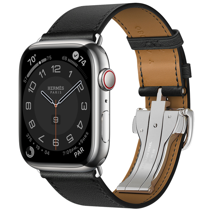 фото Умные часы apple watch hermes 8 series gps + cellular 45mm silver stainless steel case wit