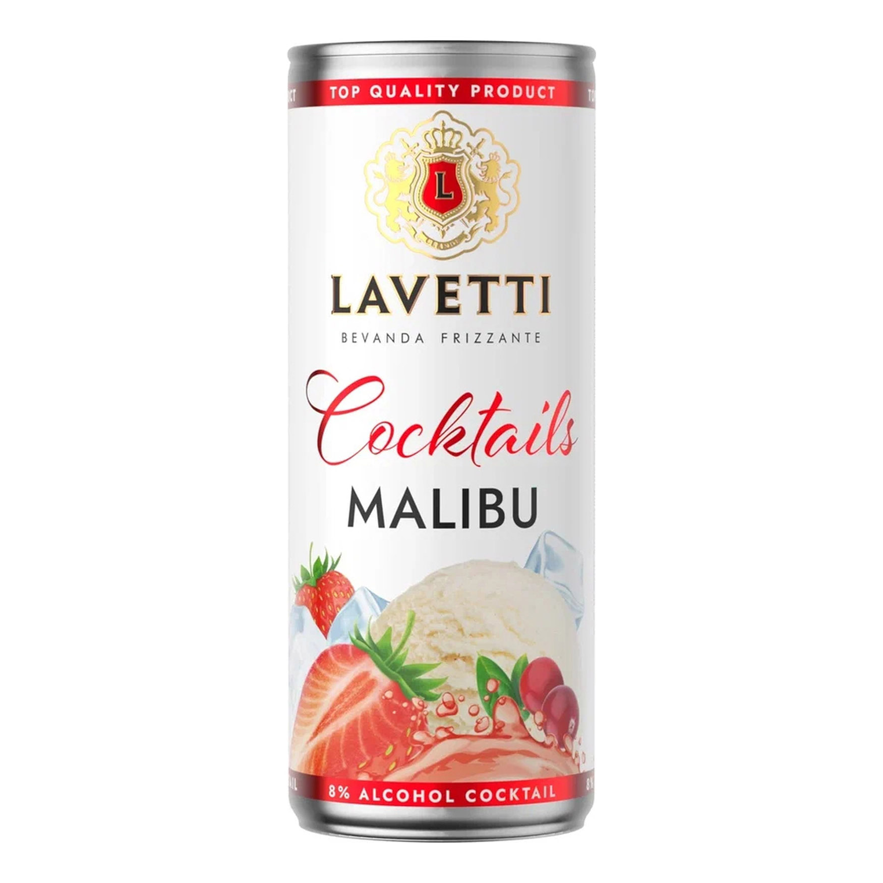 

Коктейль Lavetti Malibu Spritz сладкий газированный 8% 0,25 л