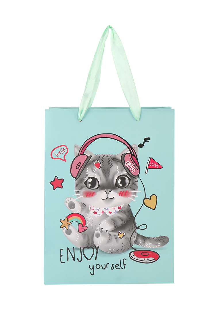

Пакет подарочный KariKids Милые котики 18*23*10 K8144-1, Бирюзовый