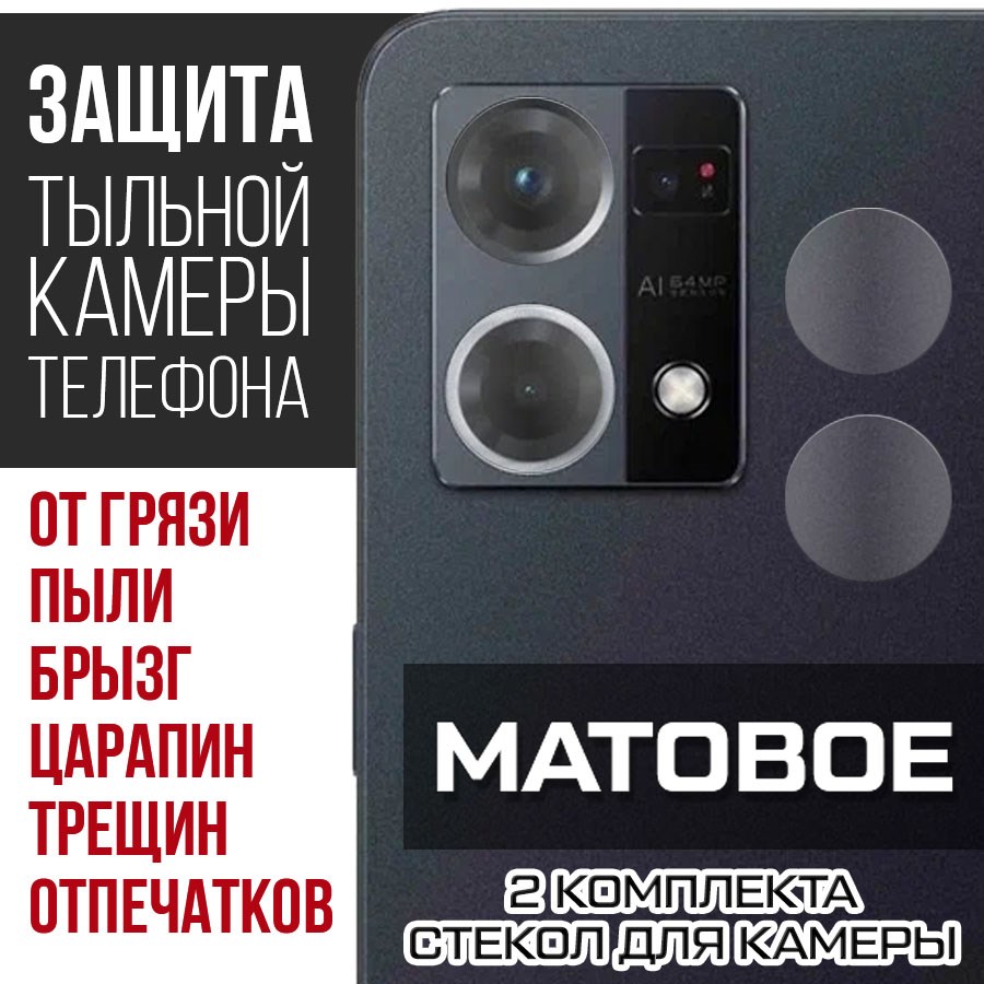 

Стекло защитное гибридное Матовое Krutoff для камеры Oppo Reno 7
