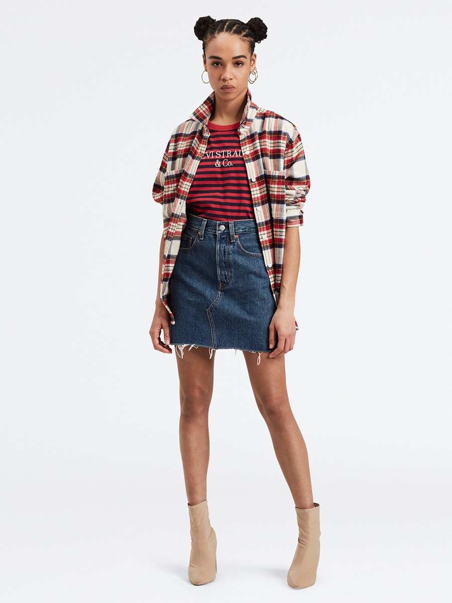 фото Юбка женская levi's hr decon iconic bf skirt синяя 32