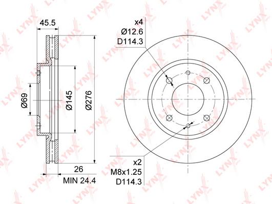 

Тормозный колодки LYNXauto передний для Mitsubishi Galant 8, Lancer 7 96-13 BN1092