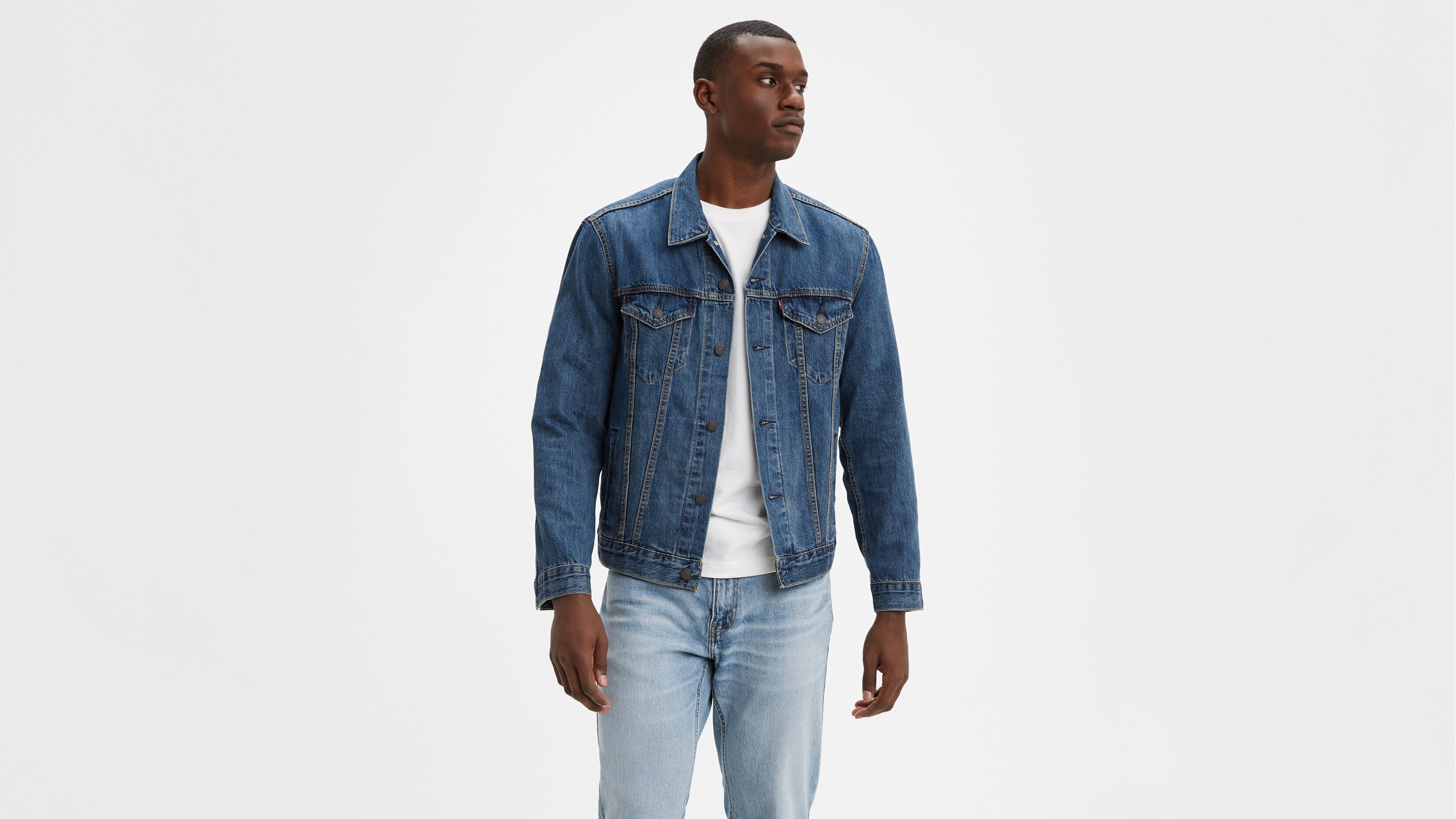 фото Джинсовая куртка мужская levi's the trucker jacket синяя xxl