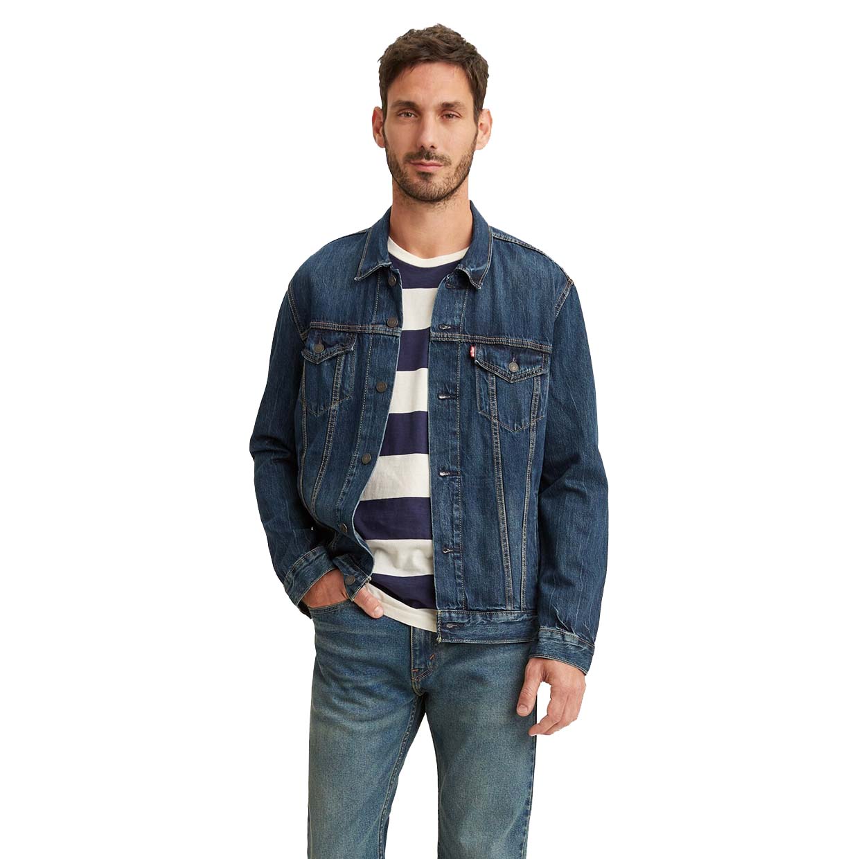 фото Джинсовая куртка мужская levi's the trucker jacket синяя l