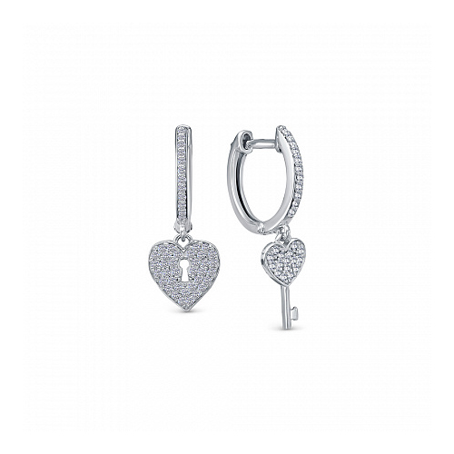 

Серьги из серебра ЯХОНТ Золотой 2730129, фианит, 2730129