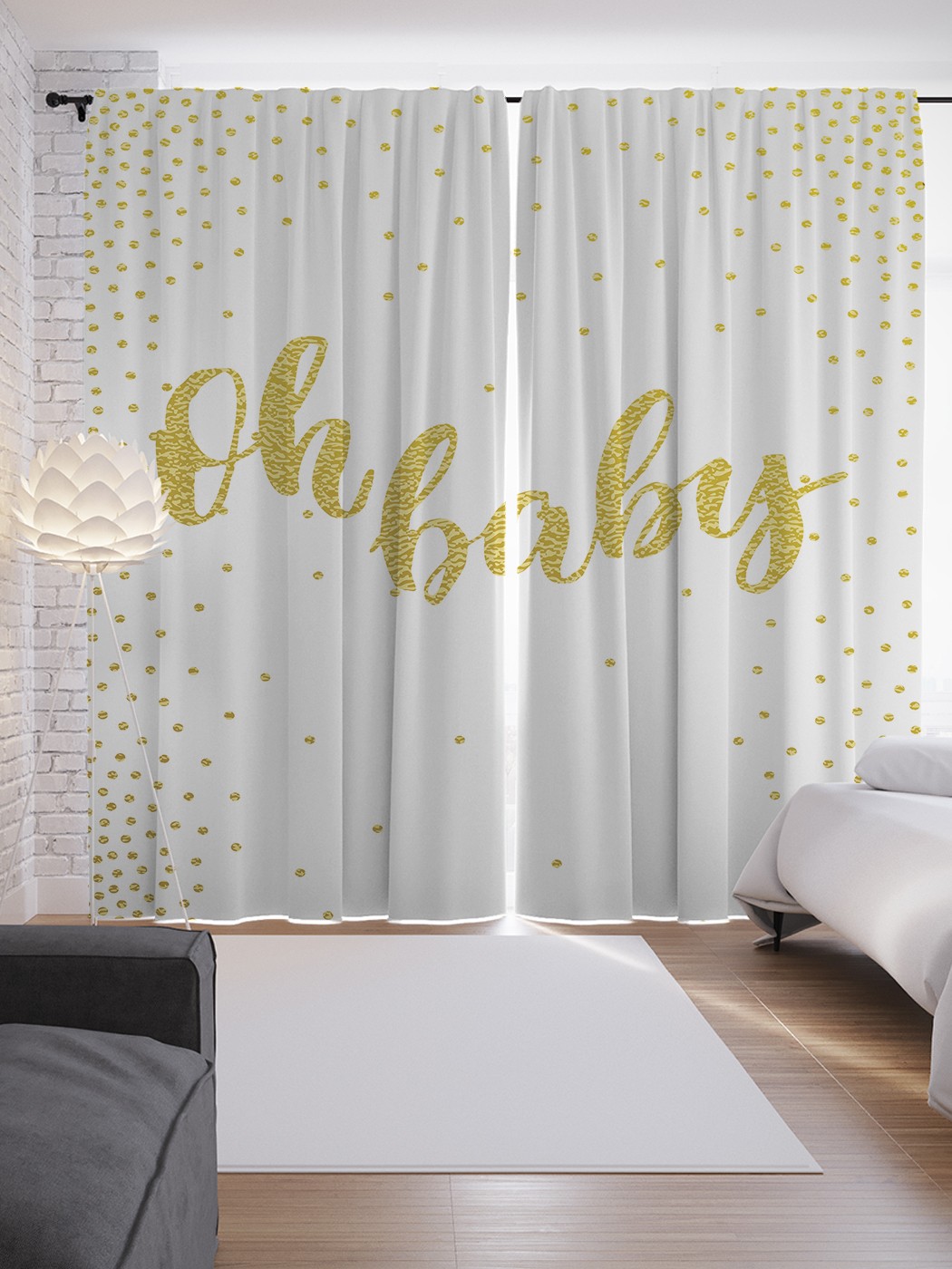 

Шторы JoyArty с фотопечатью "Ох, детка" из сатена, 290х265 см, Ох, детка