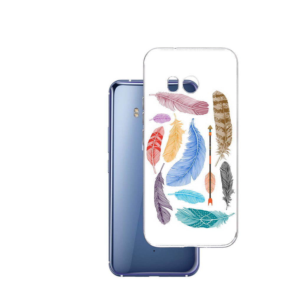 

Чехол MyPads Tocco для HTC U11 разноцветные перья, Прозрачный, Tocco